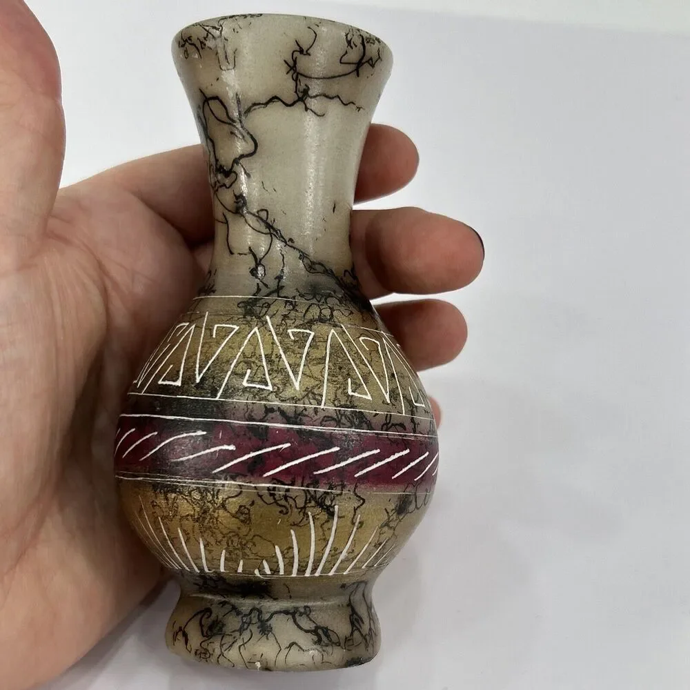 Native American Pottery Horse Hair Small Bud Vase Signed‎ M.G. Navajo 5